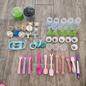 Baby Feeding Pacifier Lot of 48 Fork Spoon Formula Bottles Dr. Brown Cutie Pat